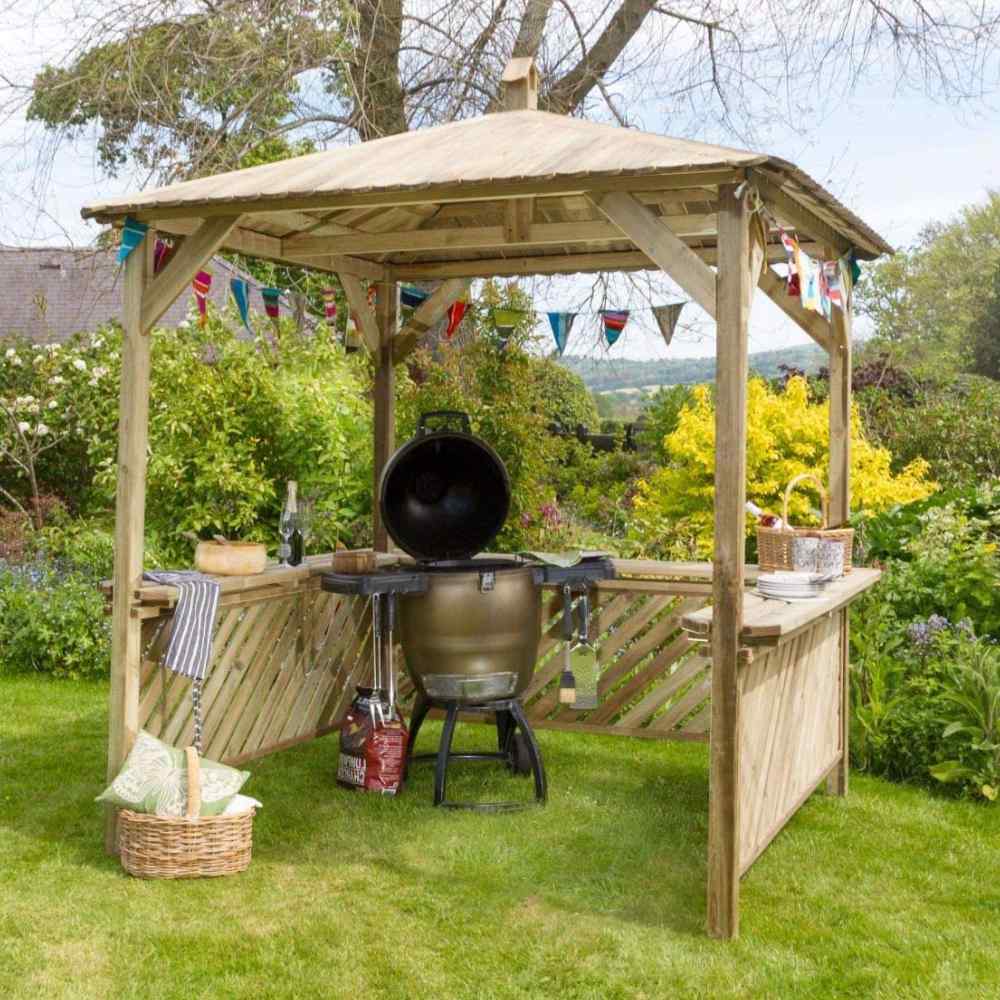 Garden Outdoor Wooden BBQ Shelter